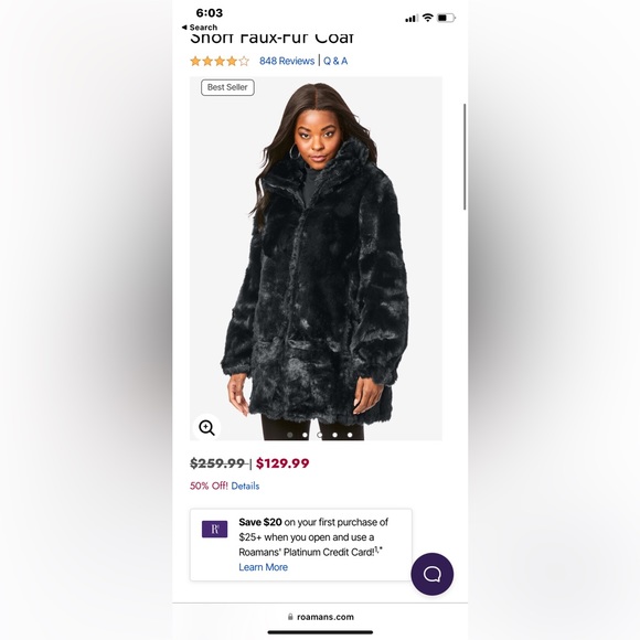 ROMANS Faux fur jacket- like new - Picture 6 of 6